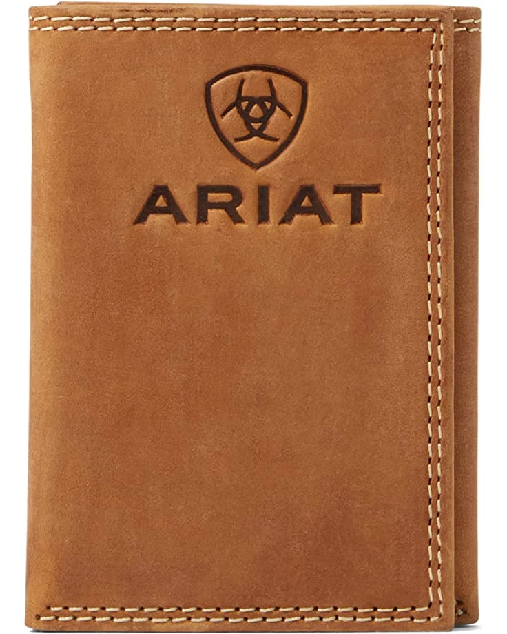 Ariat Wallets Trifold Wallet Emboss Shield & Script 3 Ariat Wallets Trifold Wallet Emboss Shield & Script