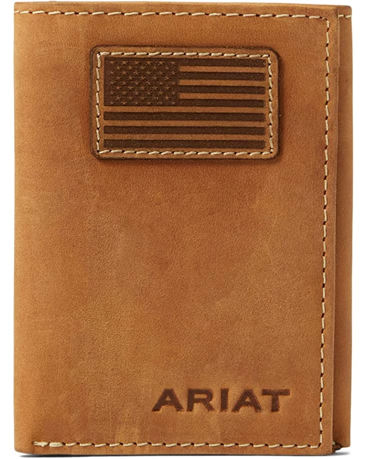 Ariat Wallets Trifold Wallet USA Flag Patch 3 Ariat Wallets Trifold Wallet USA Flag Patch