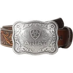 Ariat Belts Rectangle Rope Edge Shield Buckle Belt