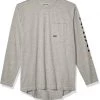 Ariat Shirts & Tops Men's Rebar Logo Long Sleeve Crewwork Utility Tee Shirt -Ariat Shop 81qSjJerQkL. AC SR736920