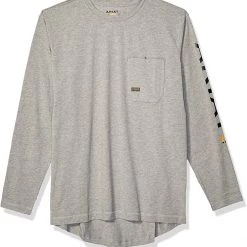 Ariat Shirts & Tops Men's Rebar Logo Long Sleeve Crewwork Utility Tee Shirt